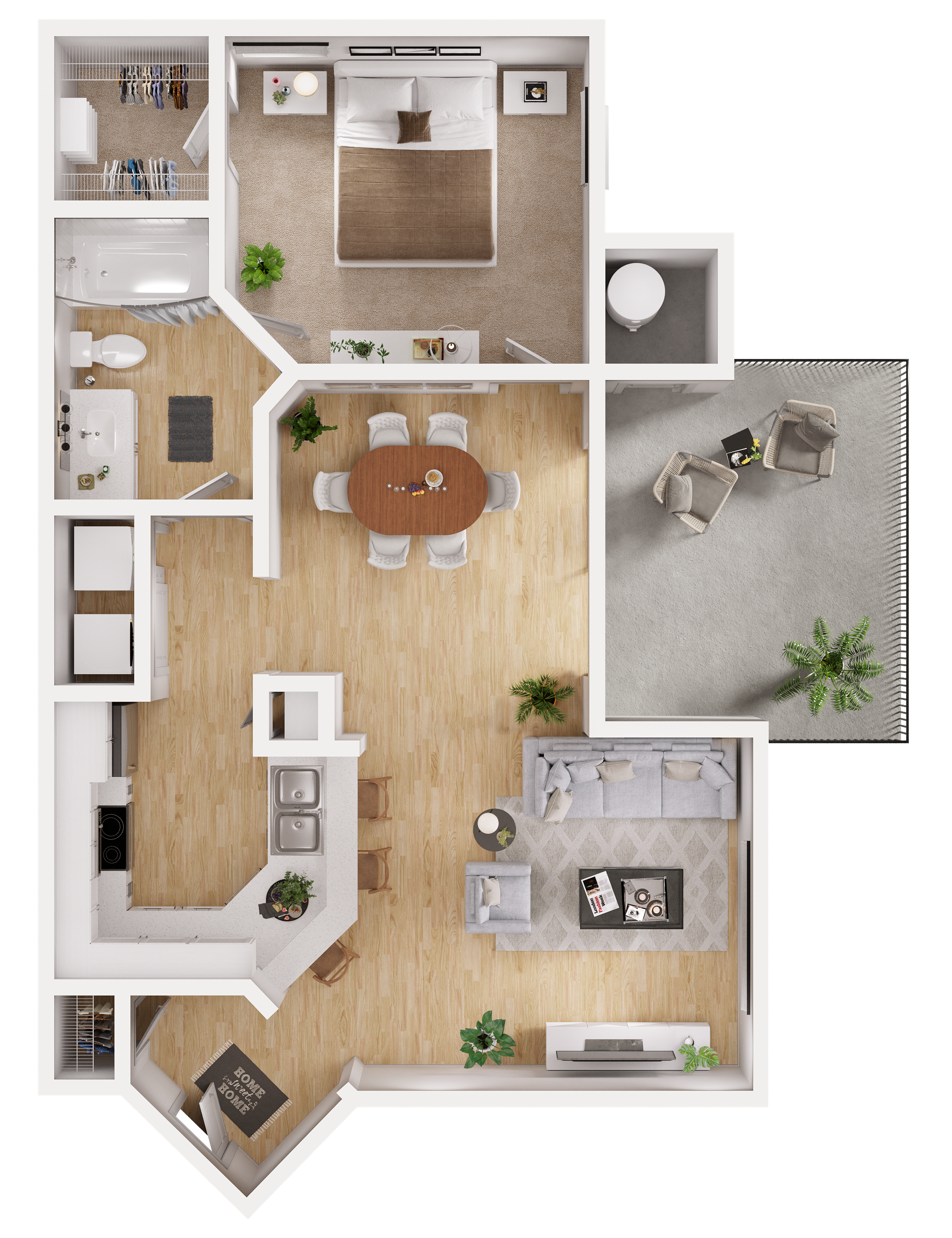 Cedar_OneBedroom floor plan