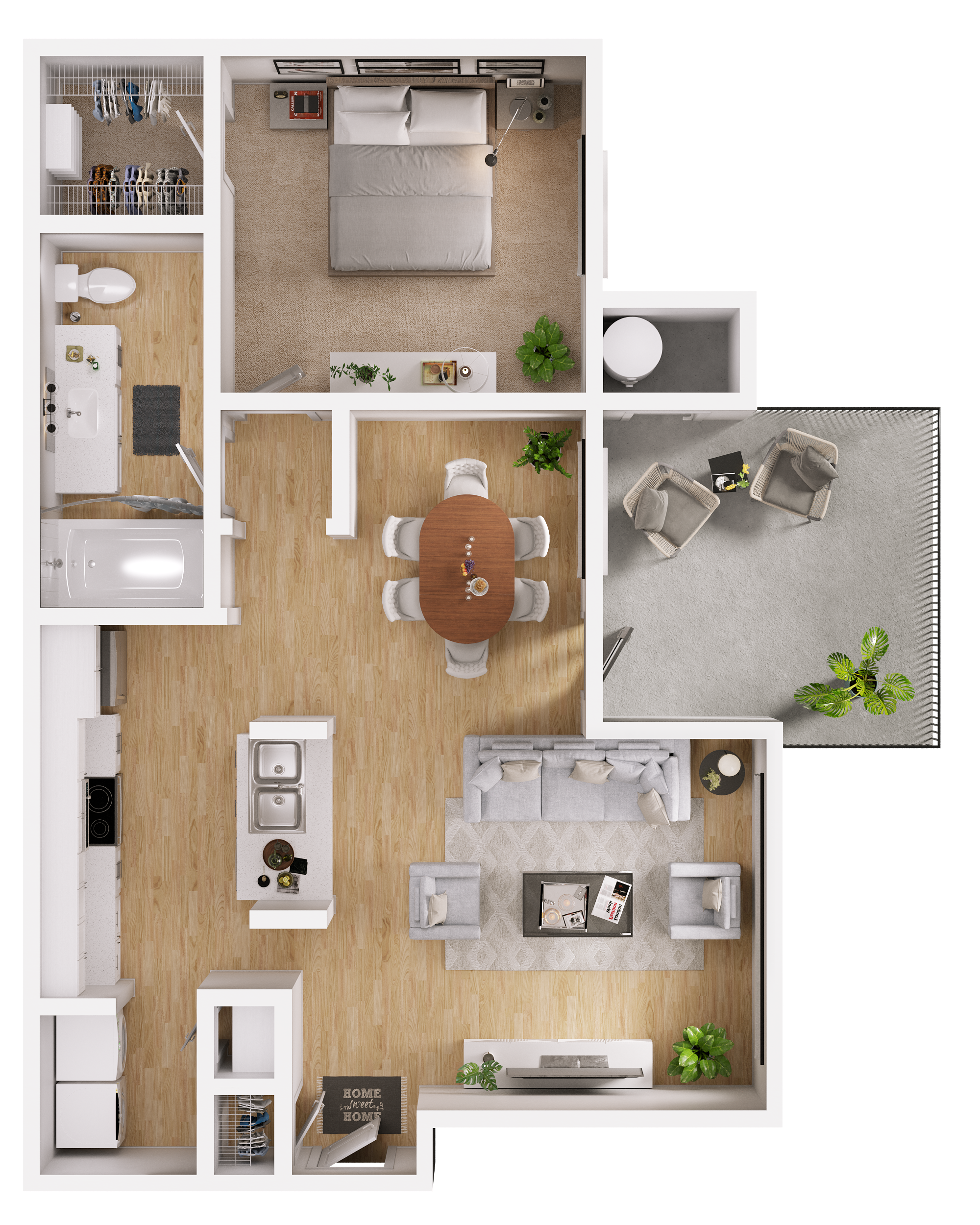 Magnolia_OneBedroom floor plan