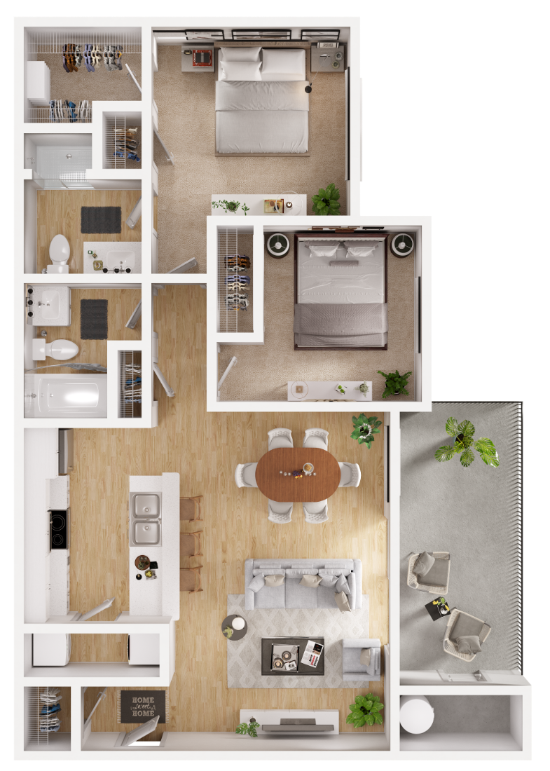 Pecan_TwoBedroom floor plan