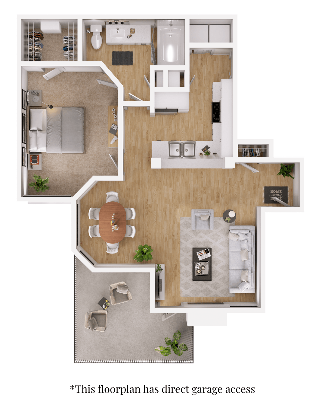 LaurelUpgraded_OneBedroom floor plan
