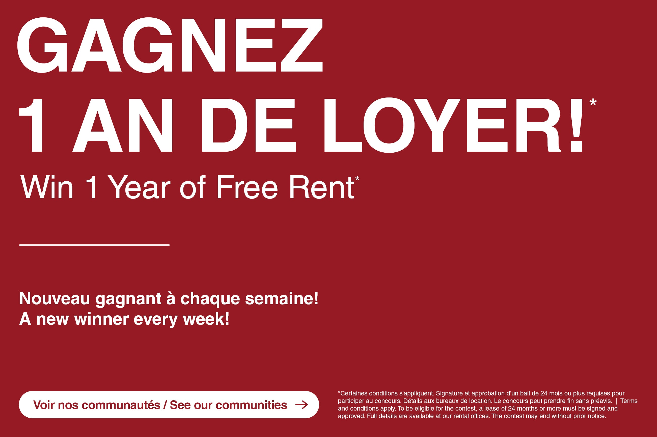 Win 1 year of free rent