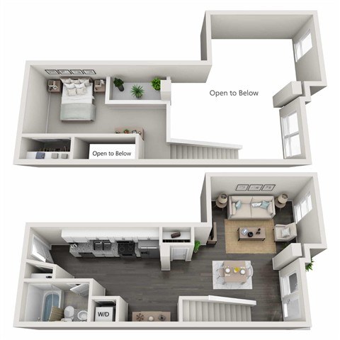 A diagram showing the layout of a two-bedroom apartment.