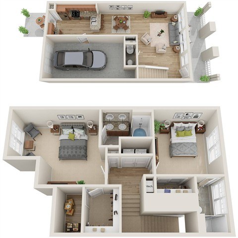 A set of four images showing different floor plans of a house.