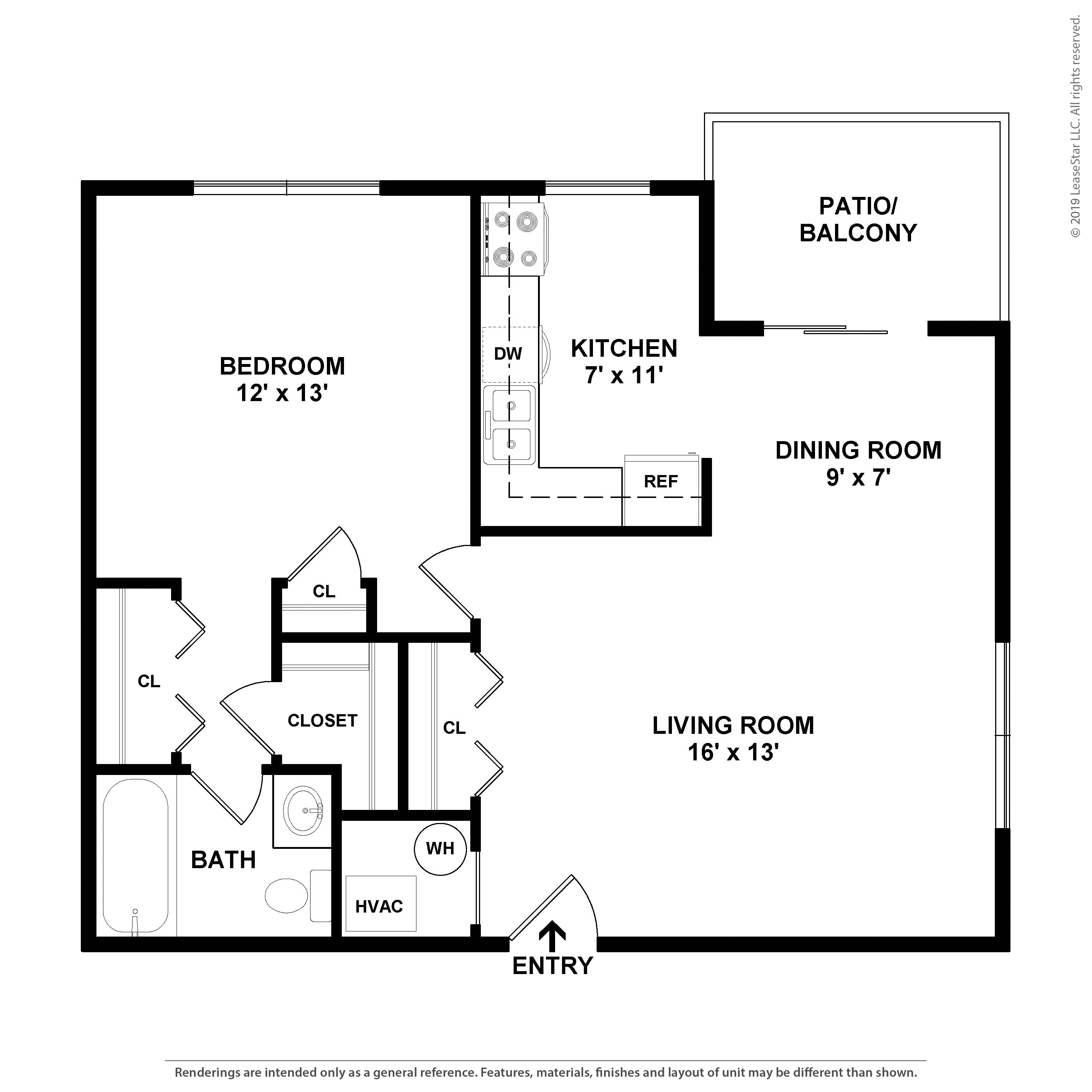 A floor plan of a home with a living room