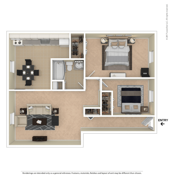 A floor plan of a house with a kitchen, living room, and bathroom.