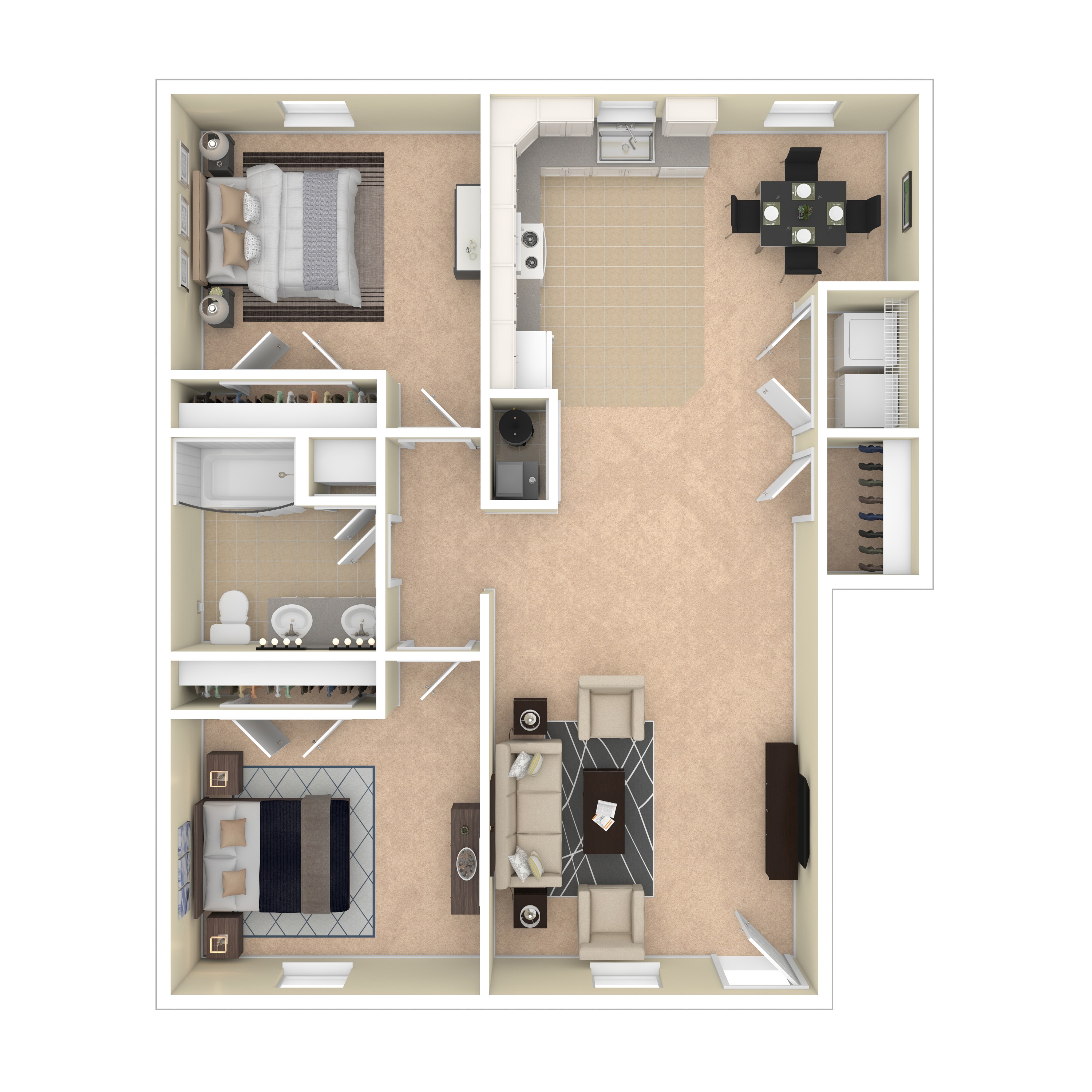 A floor plan of a house with a kitchen