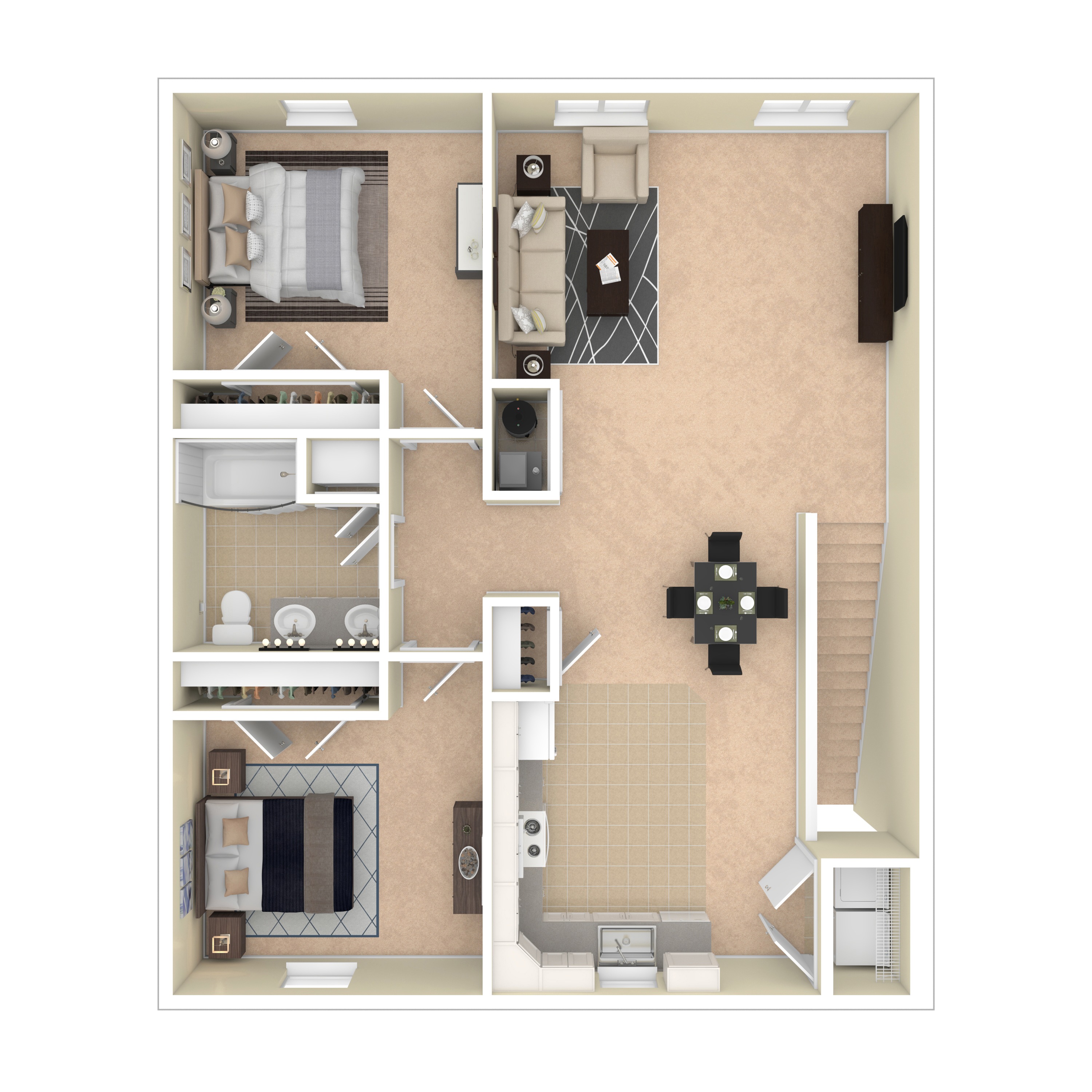 A floor plan of a house with a kitchen