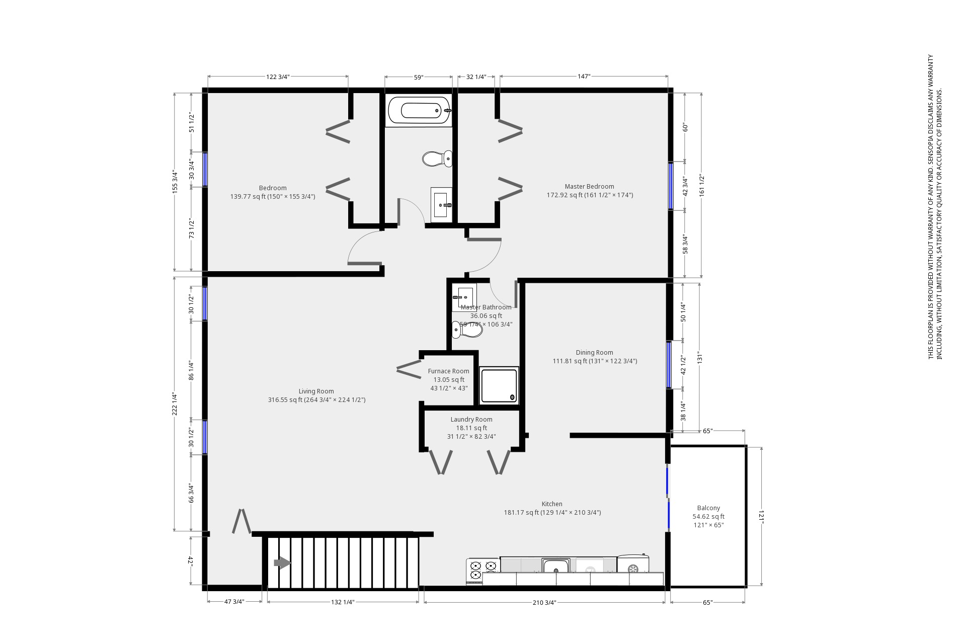 A floor plan of a house with labeled rooms and dimensions.