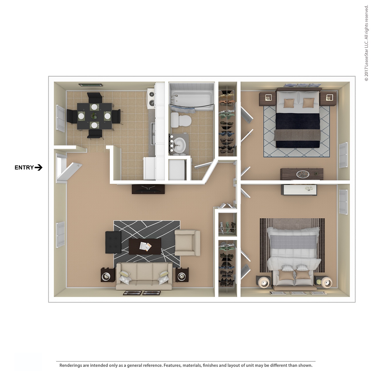A floor plan of a house with a kitchen, living room, and bathroom.