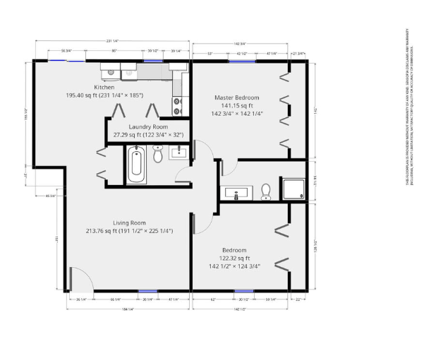 A floor plan of a house with a kitchen