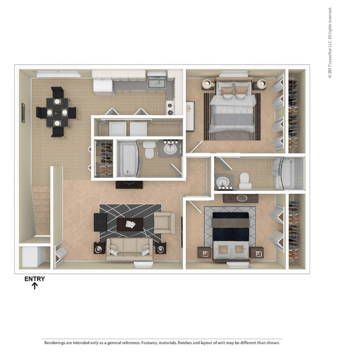 A floor plan of a house with a living room, kitchen, and bathroom.