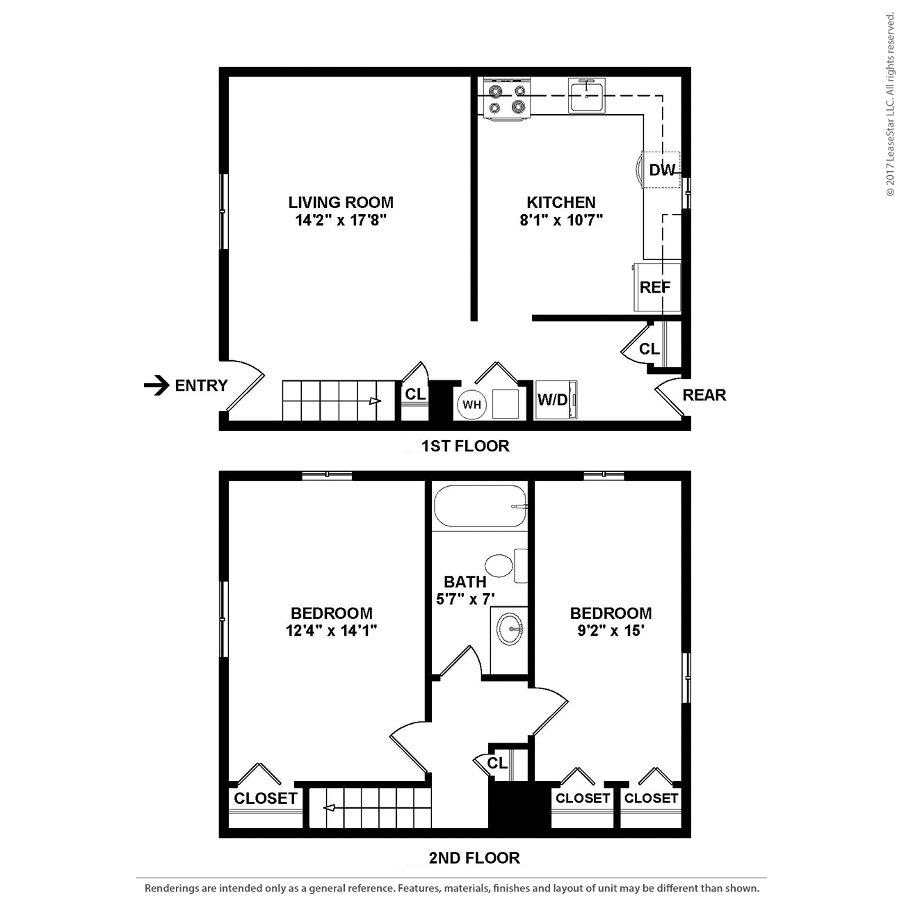 A floor plan for a two-story home with a living room
