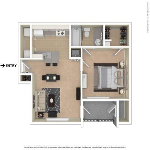 A floor plan of a house with a kitchen