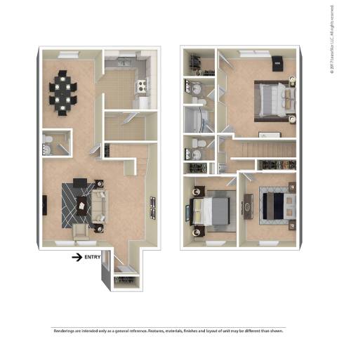 two bedrooms
