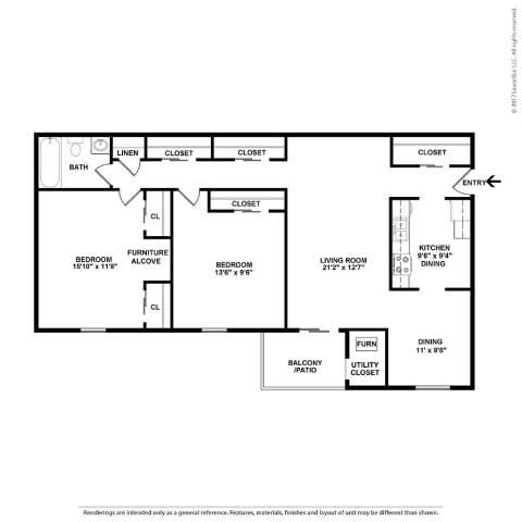 A floor plan of a house with a living room