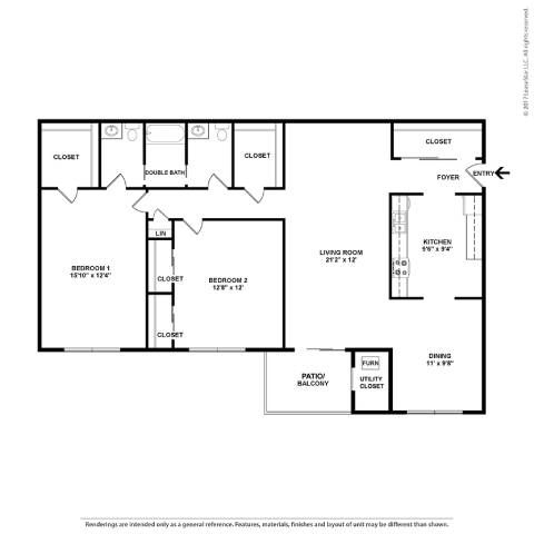 A floor plan of a house with a living room