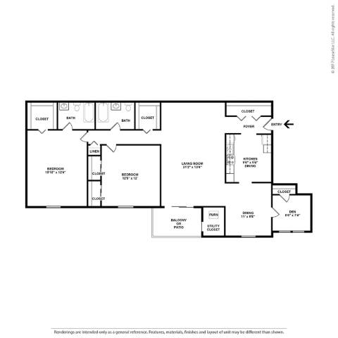 A black and white image of a floor plan for a house.