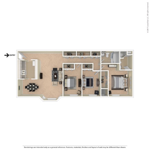 A floor plan of a house with a kitchen