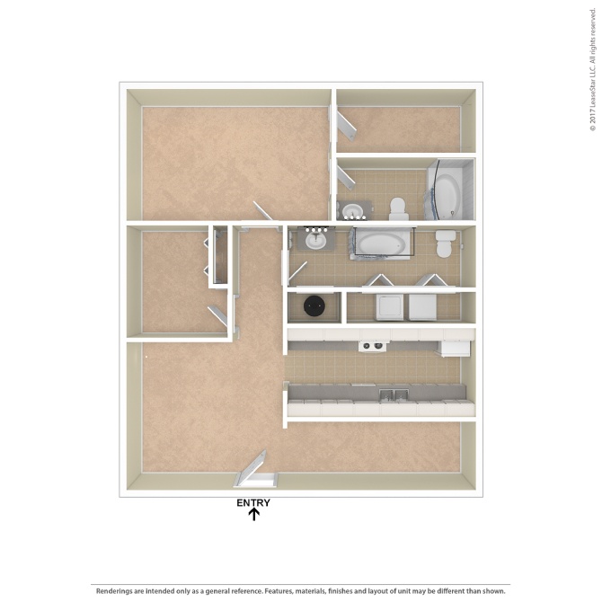 A diagram of a floor plan for a room with an entry point.