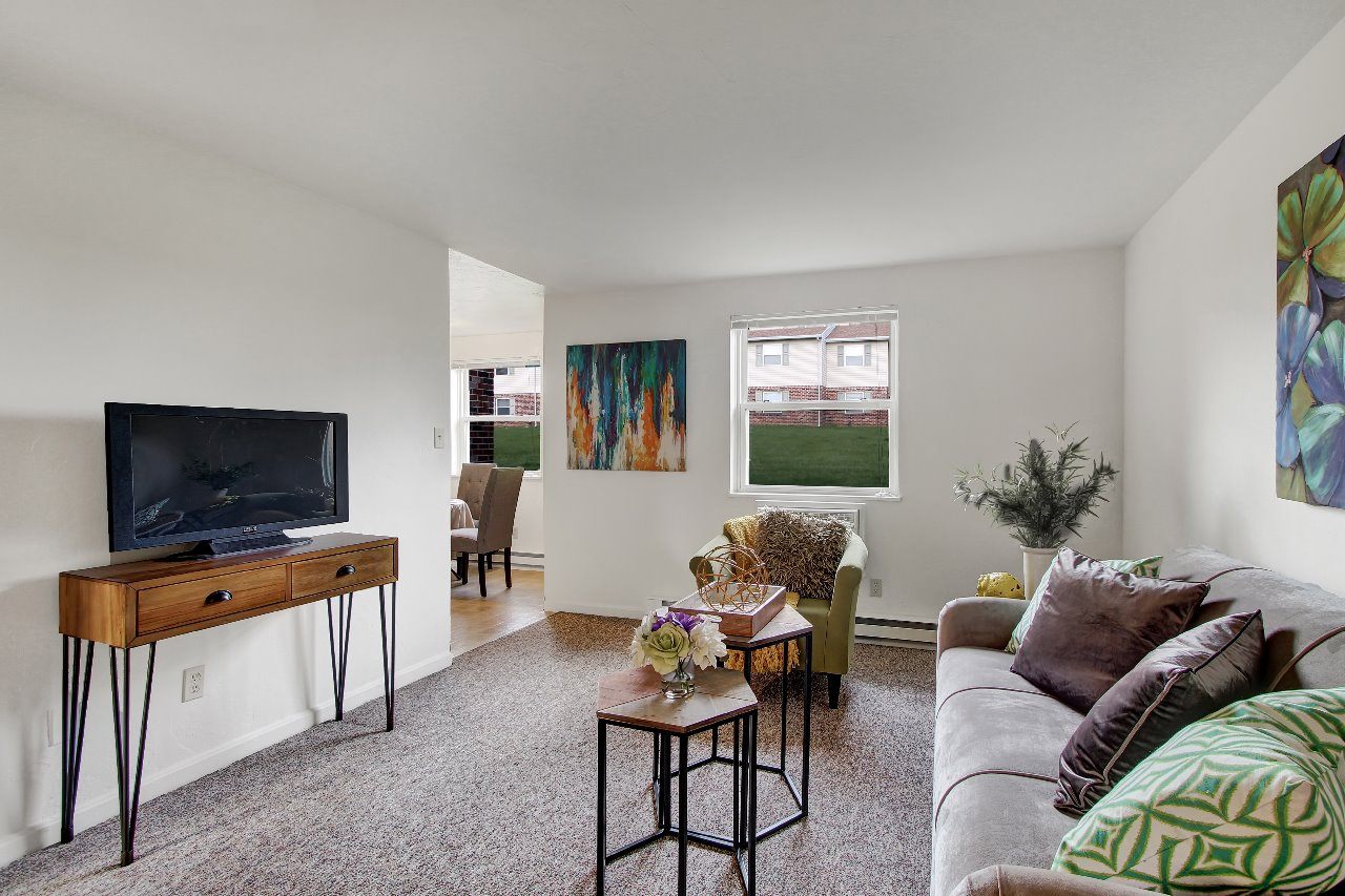 A floor plan of a small apartment with a kitchen