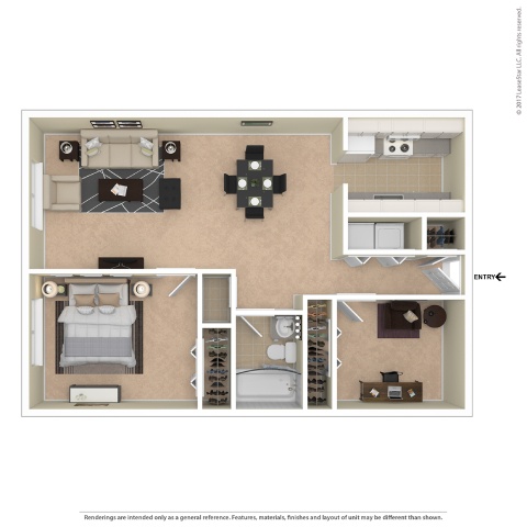 A floor plan of a house with a kitchen