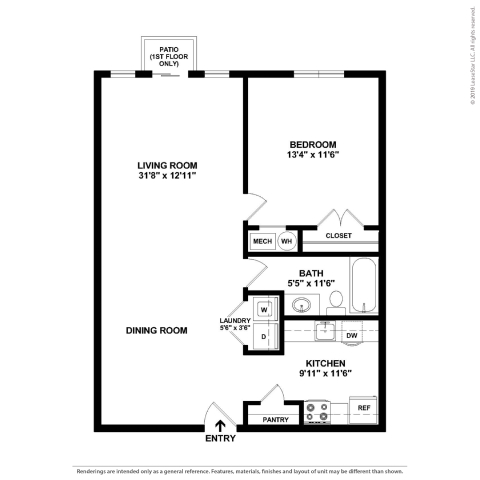 1x1 Woodbridge Apartments North 11565