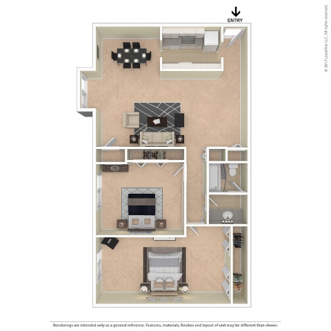 A floor plan of a house with a kitchen