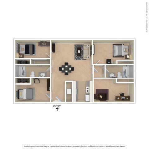A floor plan of a house with a kitchen
