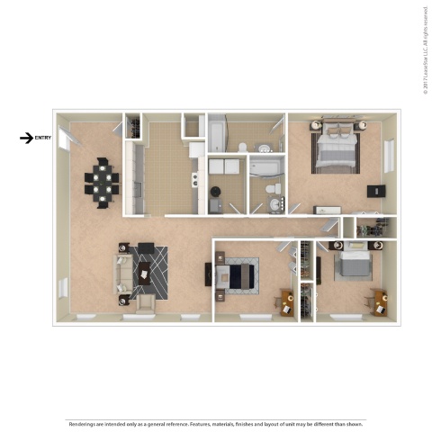 A floor plan of a house with a kitchen