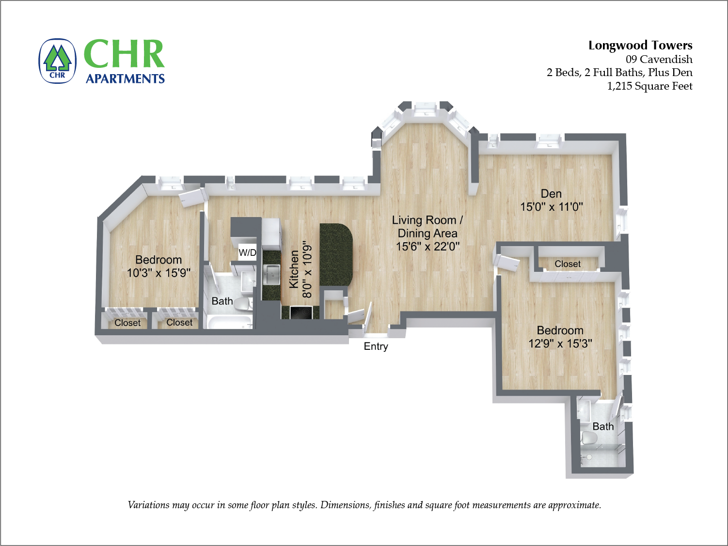 Floor plan Cavendish - 2 Bed/2 Bath image 1