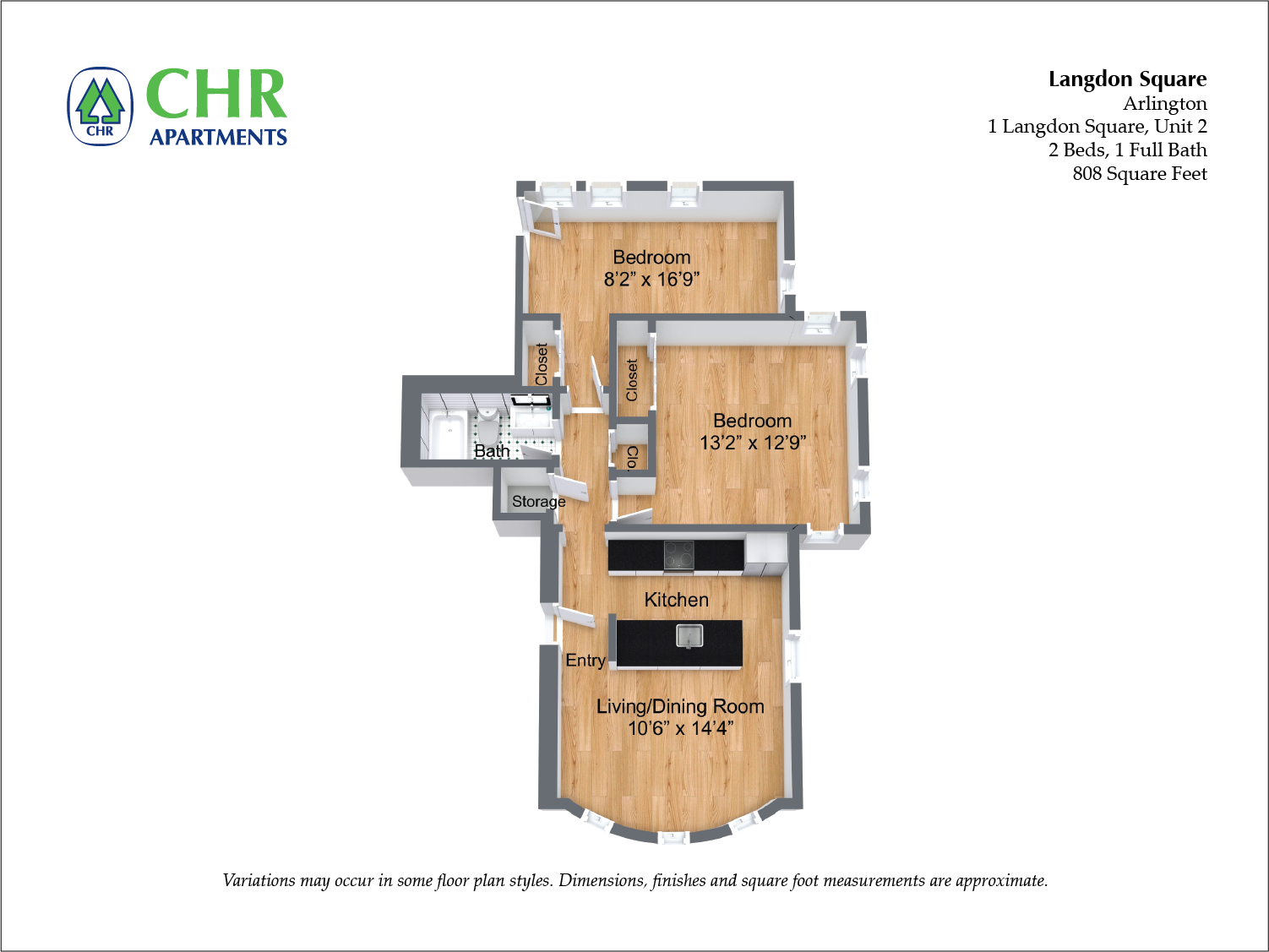 Click to view 2 Bedroom/2 Bath floor plan gallery