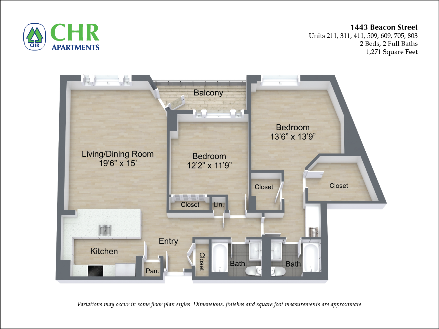Floor plan 2 Bed/2 Bath image 5