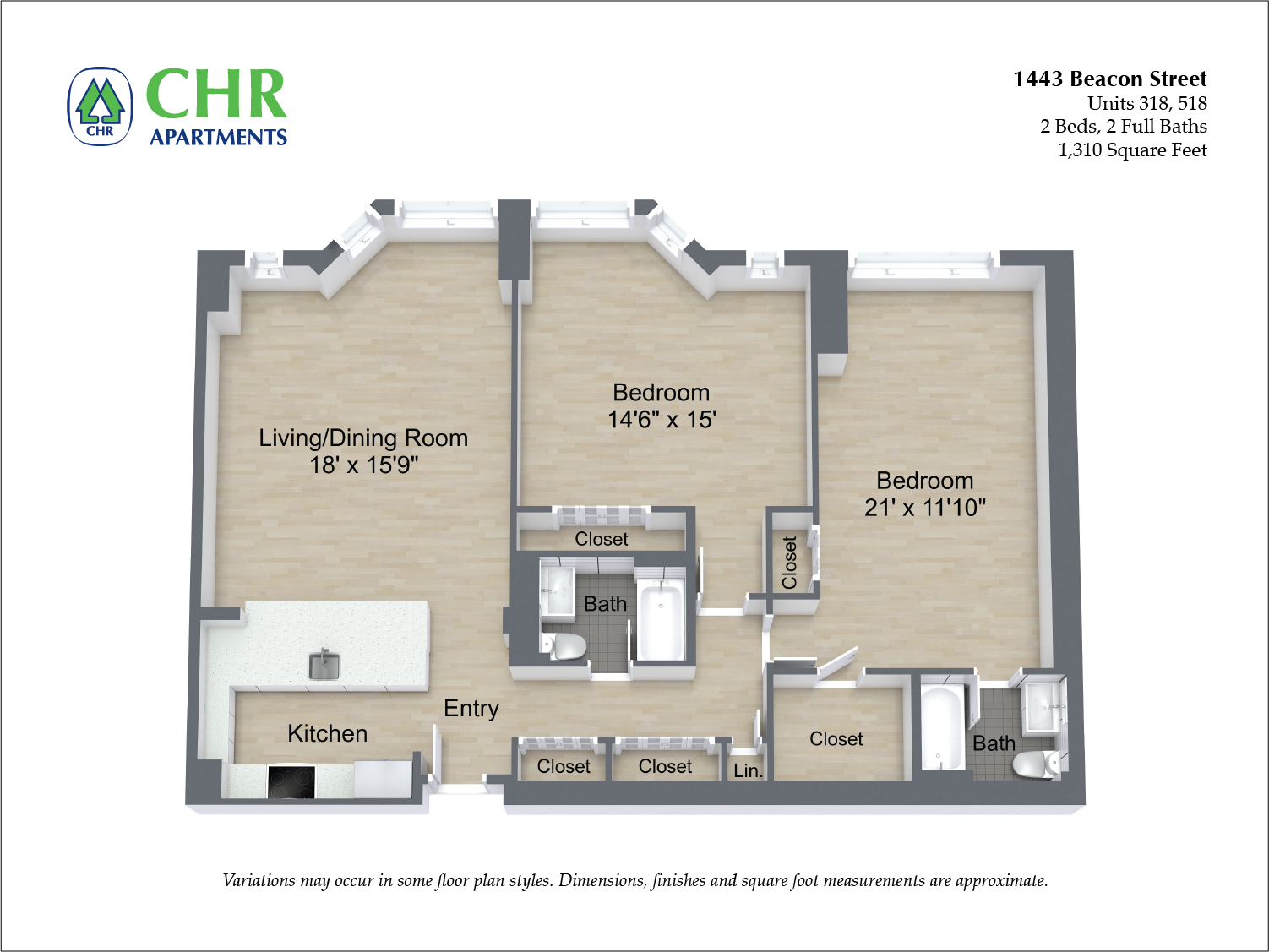 Floor plan 2 Bed/2 Bath image 6