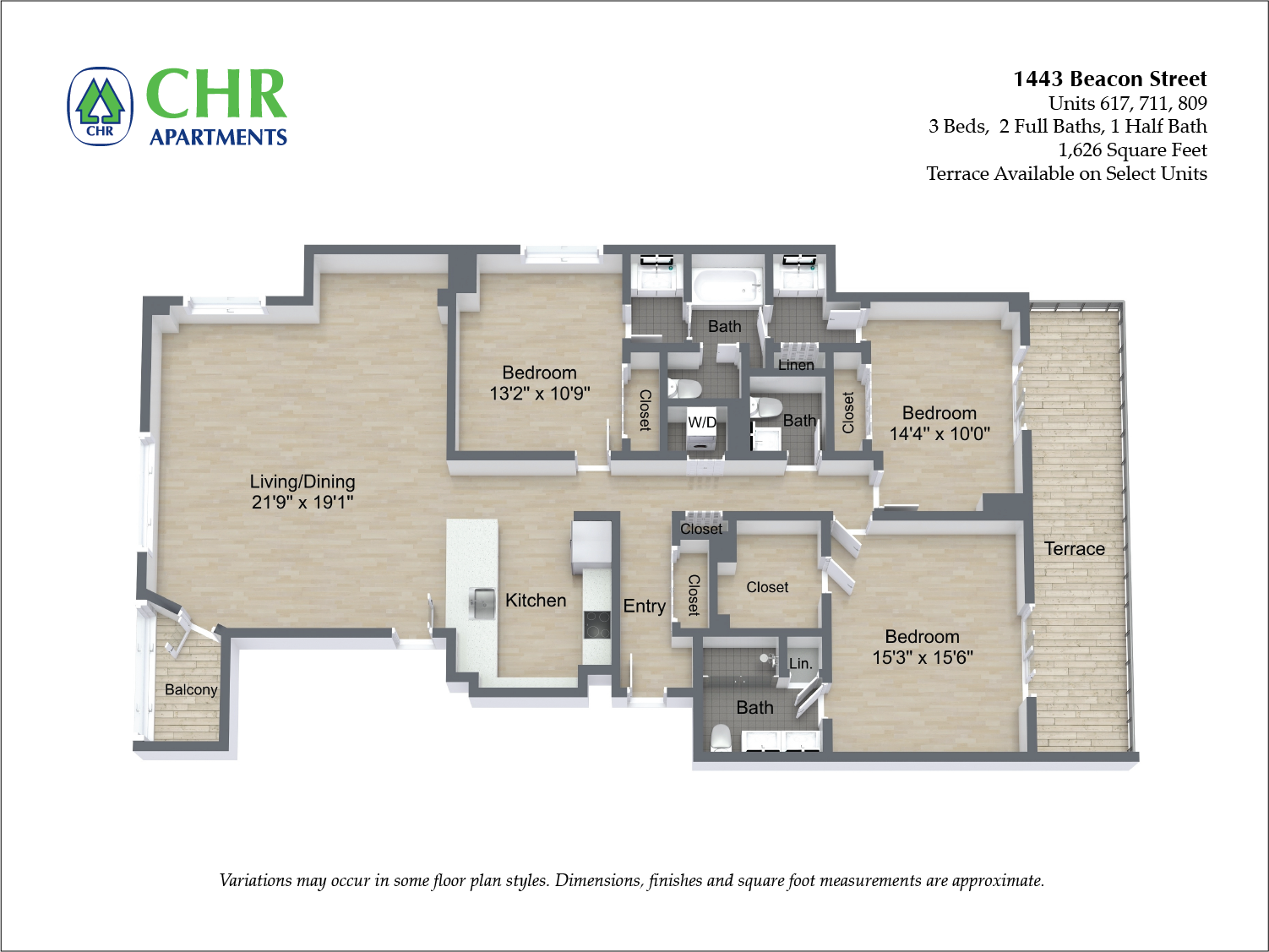 Floor plan 3 Bed/3 Bath image 5