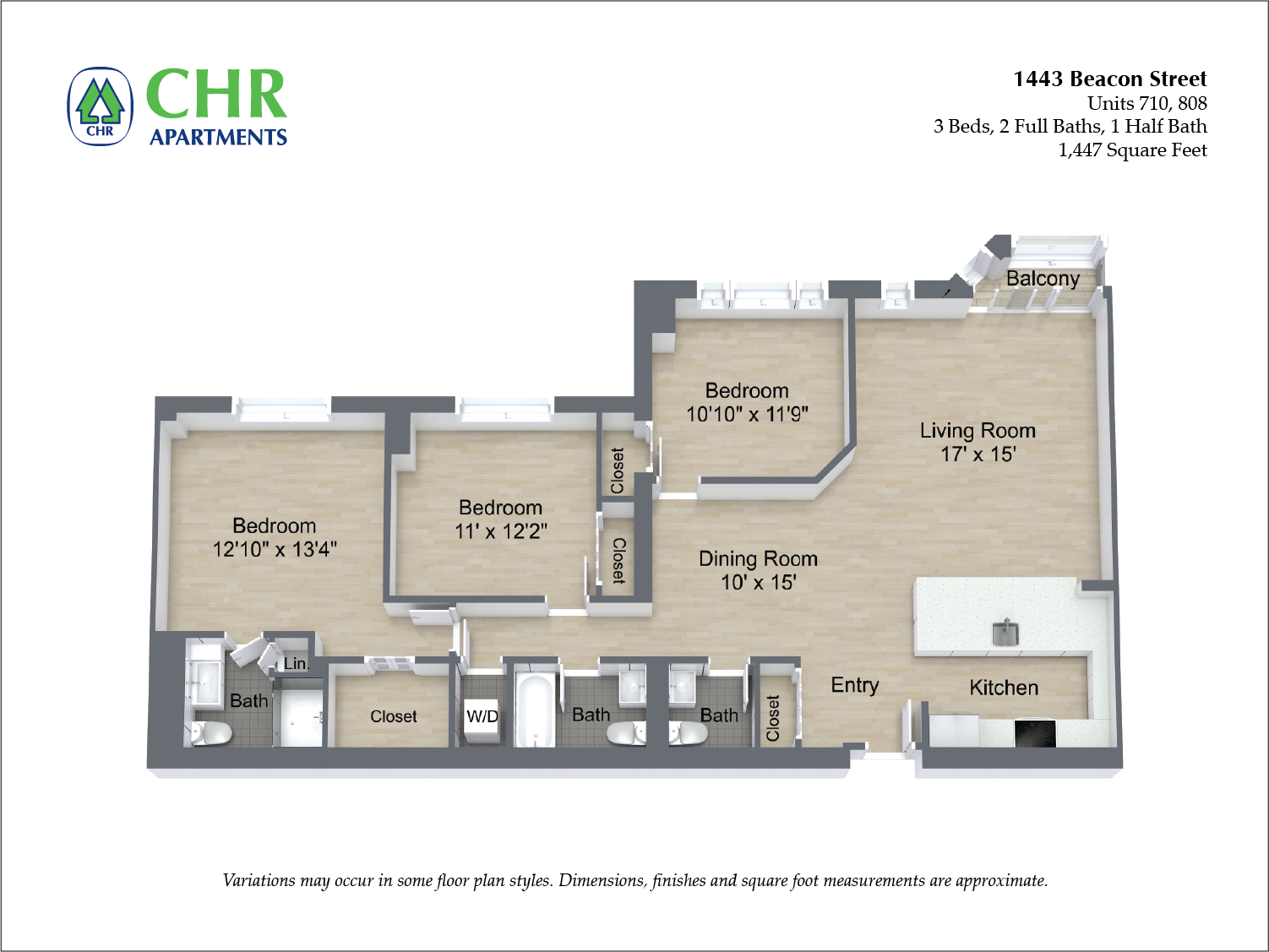 Floor plan 3 Bed/3 Bath image 1