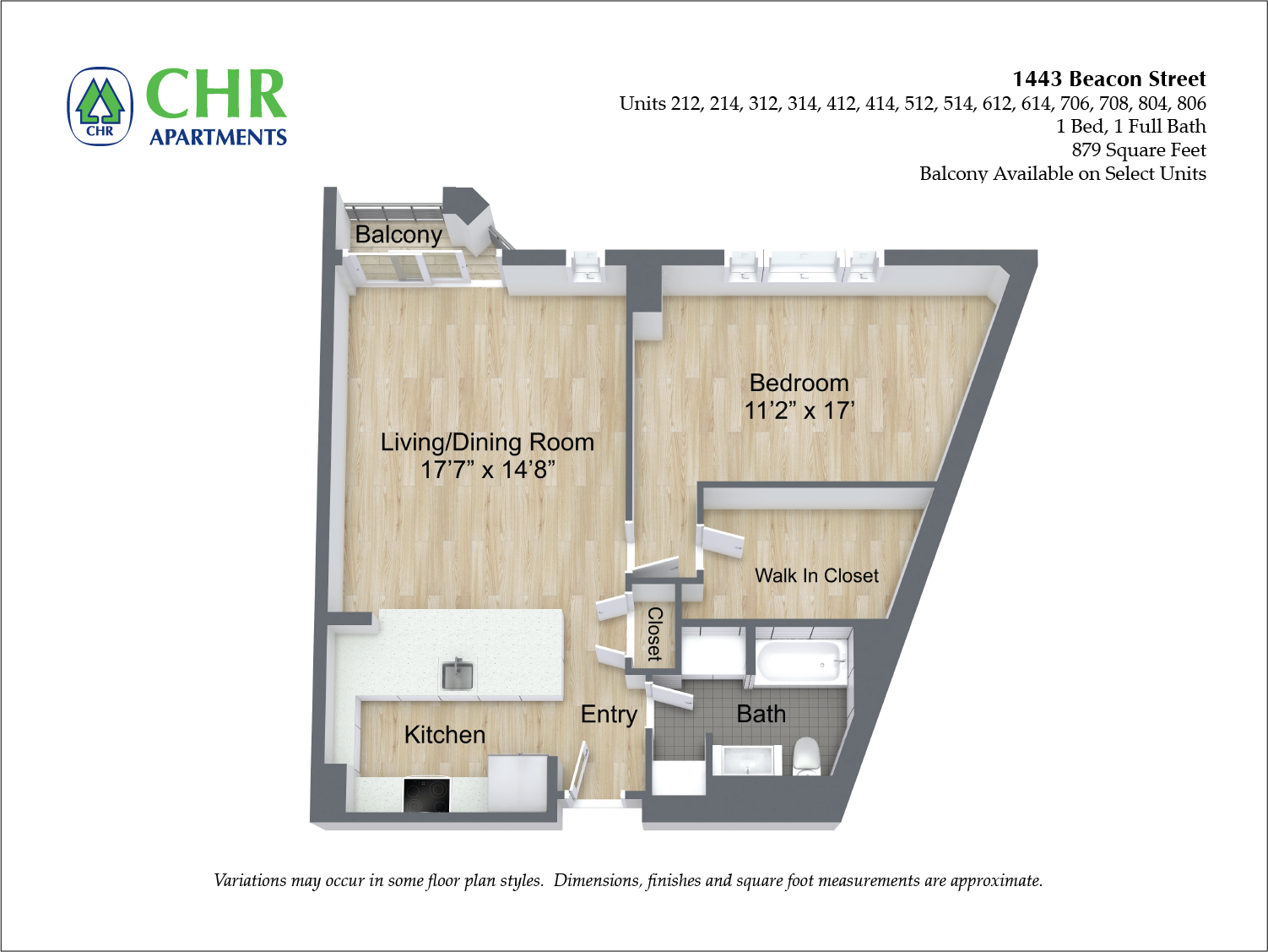 Floor plan 1 Bed/1 Bath image 7