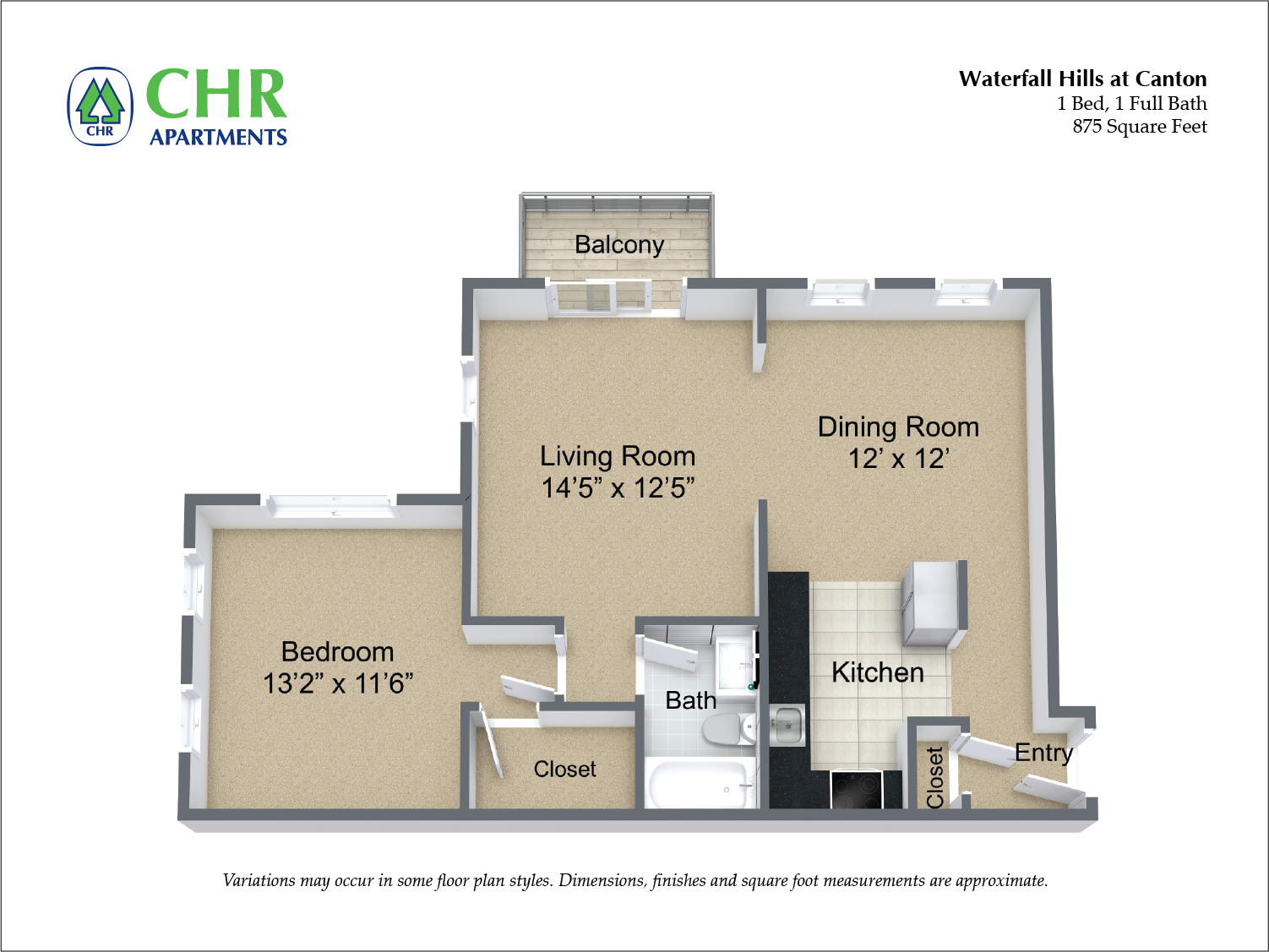 Floor plan 1 Bed/1 Bath image 5