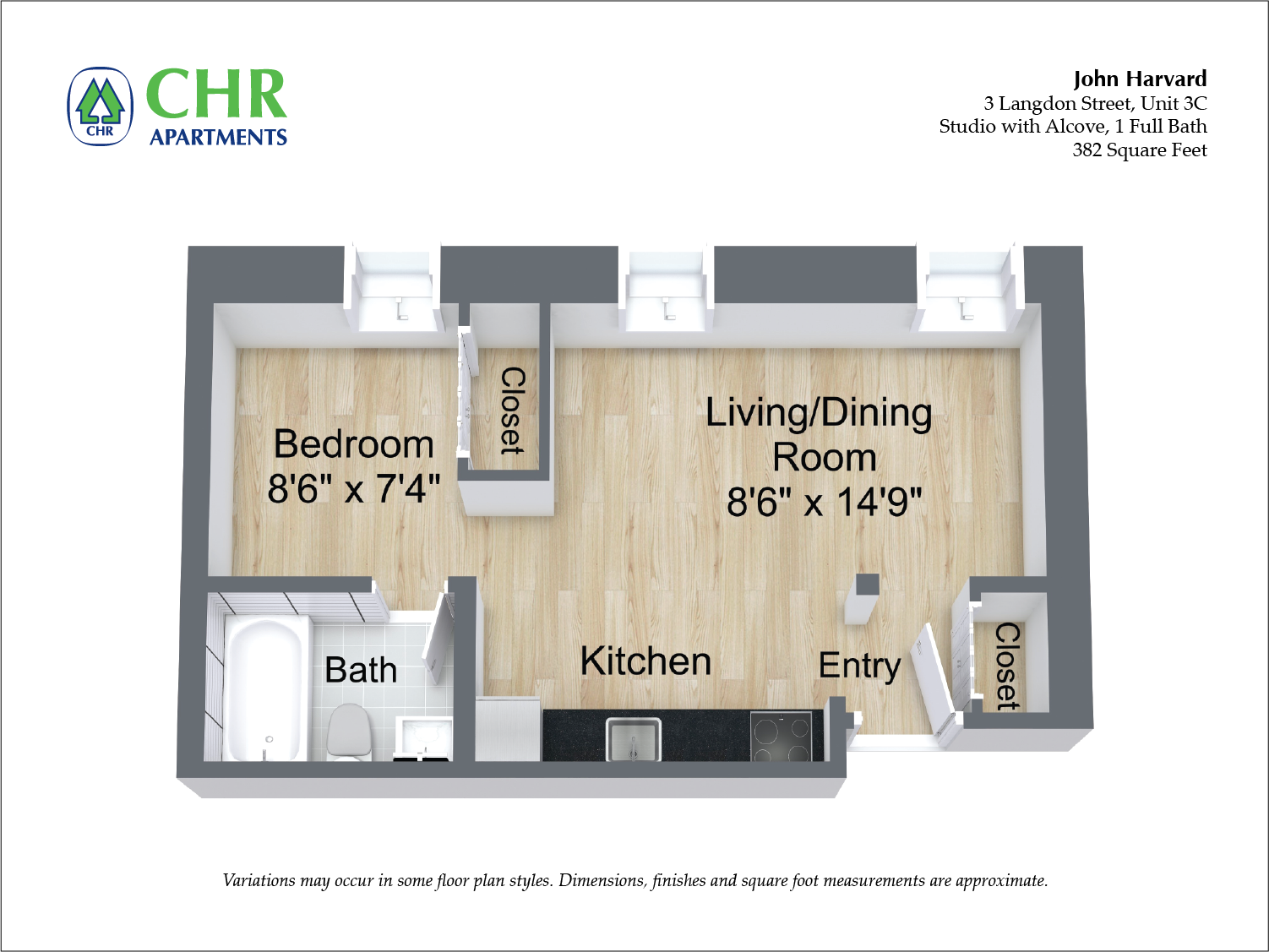 Floor plan Studio/1 Bath image 12