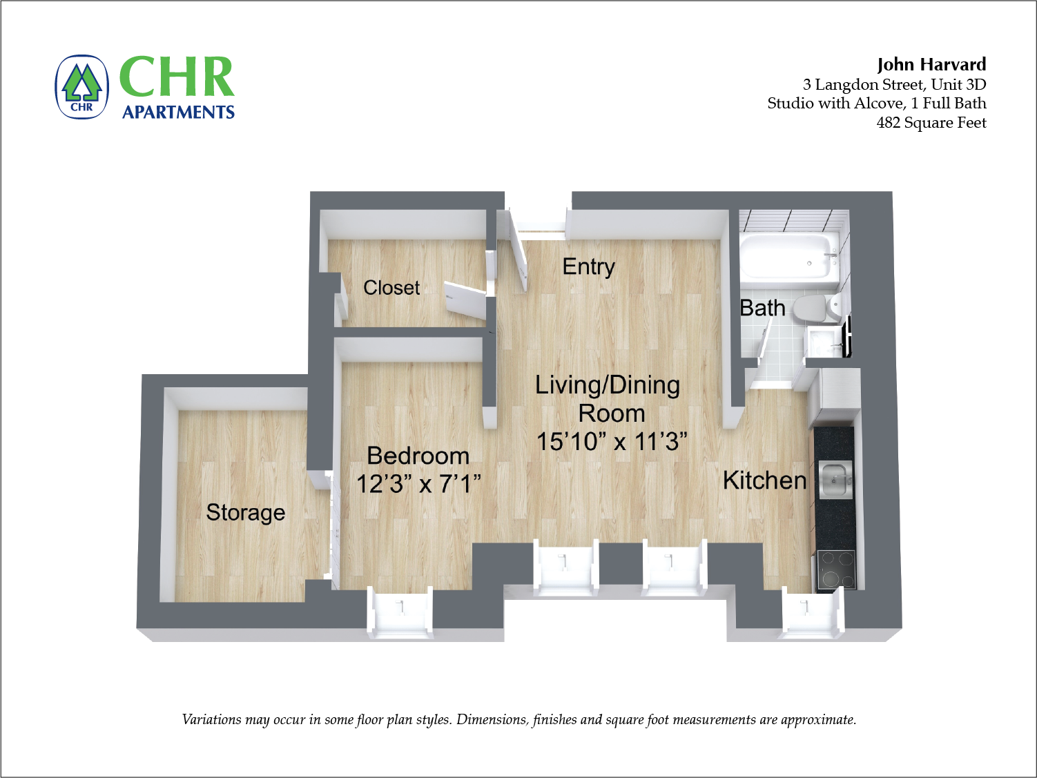 Floor plan Studio/1 Bath image 13