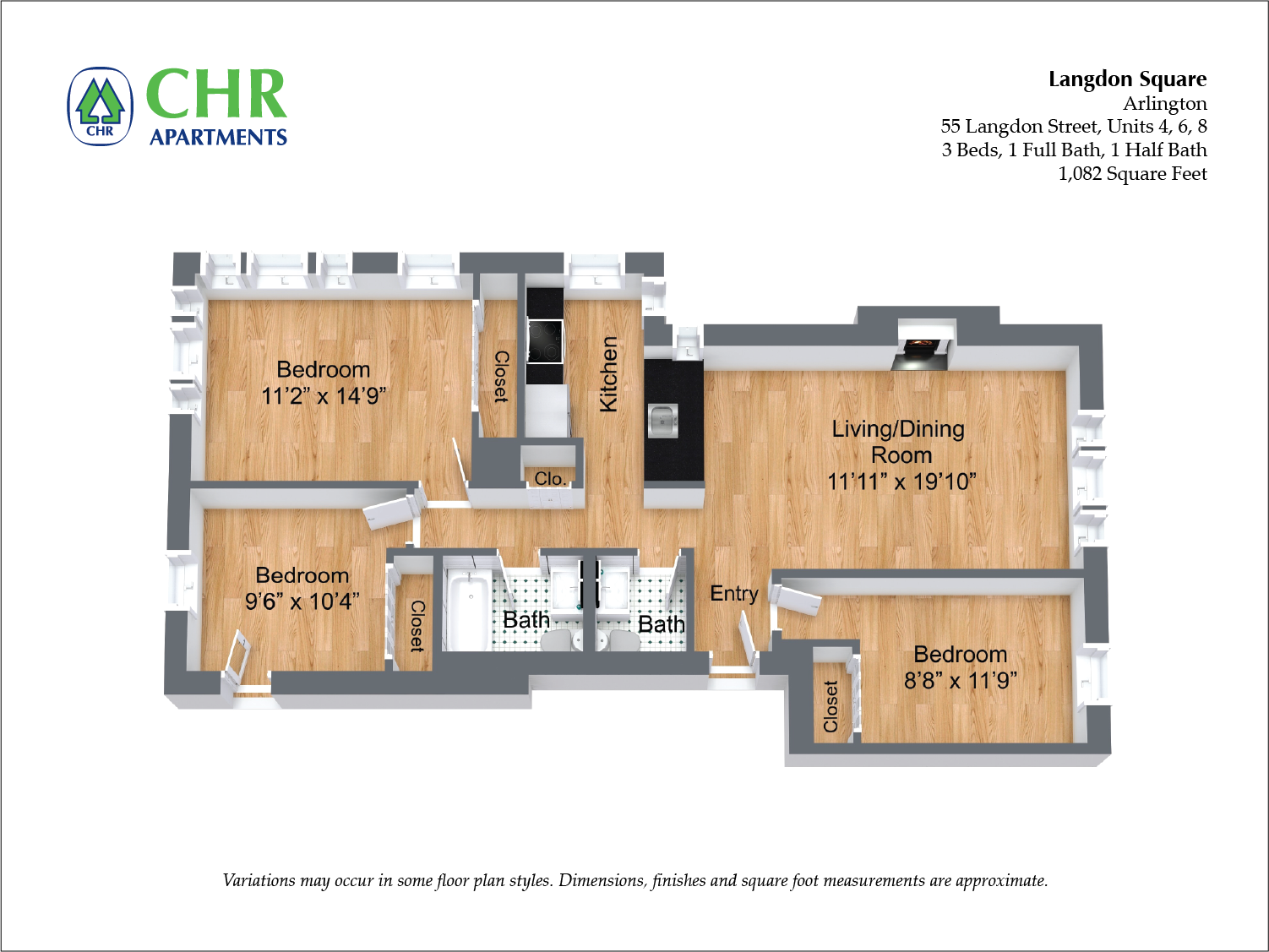 Floor plan 3 Bedroom/2 Bath image 5