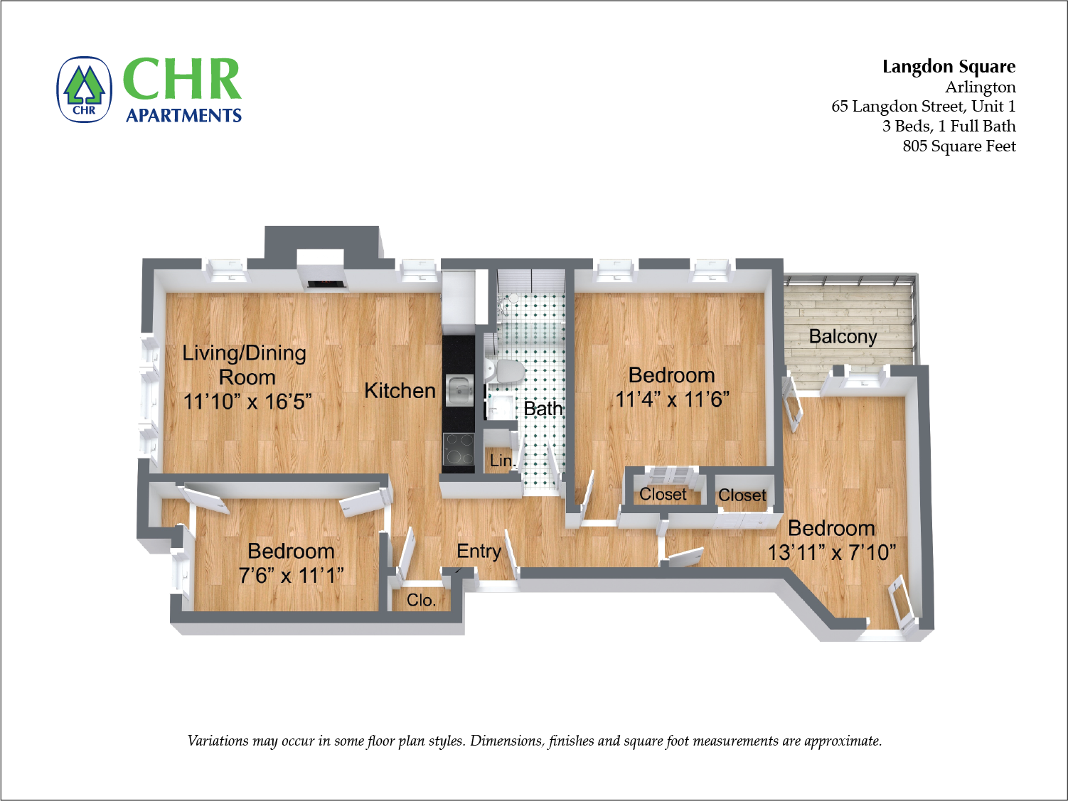 Floor plan 3 Bedroom/2 Bath image 6