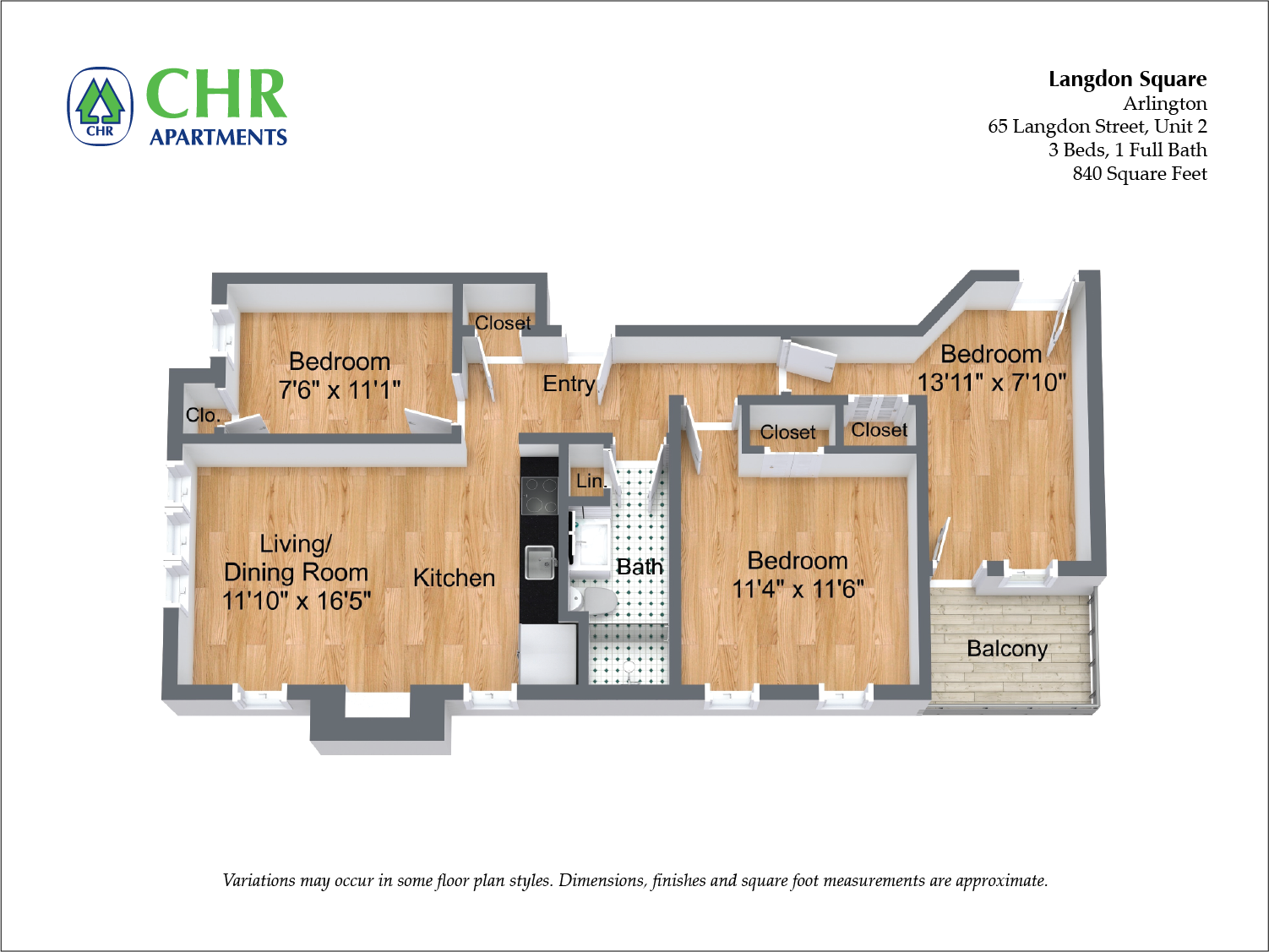 Floor plan 3 Bedroom/2 Bath image 7