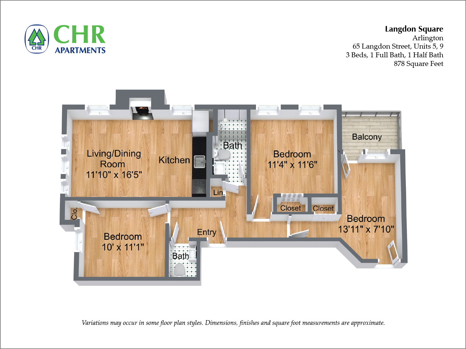 Floor plan 3 Bedroom/2 Bath image 8