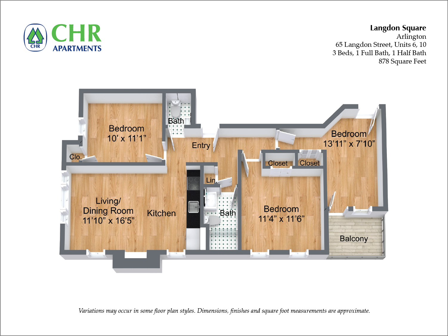 Floor plan 3 Bedroom/2 Bath image 9