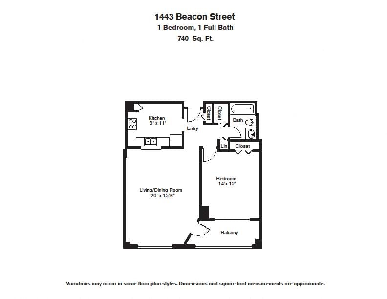 Floor plan 1 Bed/1 Bath image 11
