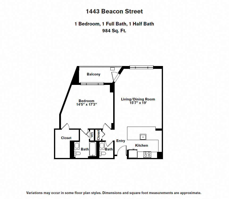 Floor plan 1 Bed/1 Bath image 13