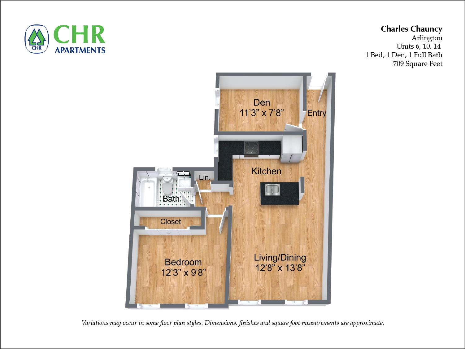 Floor plan 1 Bedroom/1 Bath image 21