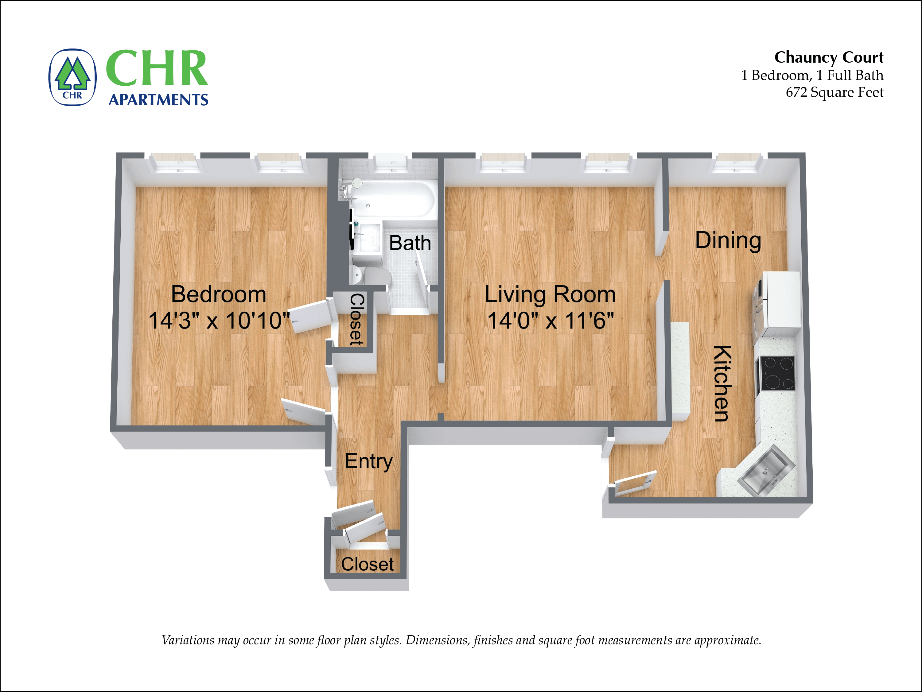 Floor plan 1 Bedroom/1 Bath image 30