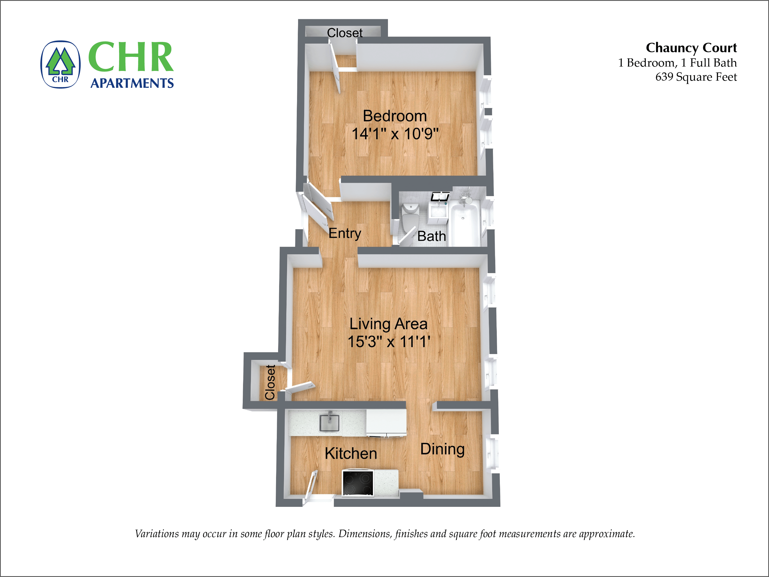 Floor plan 1 Bedroom/1 Bath image 26