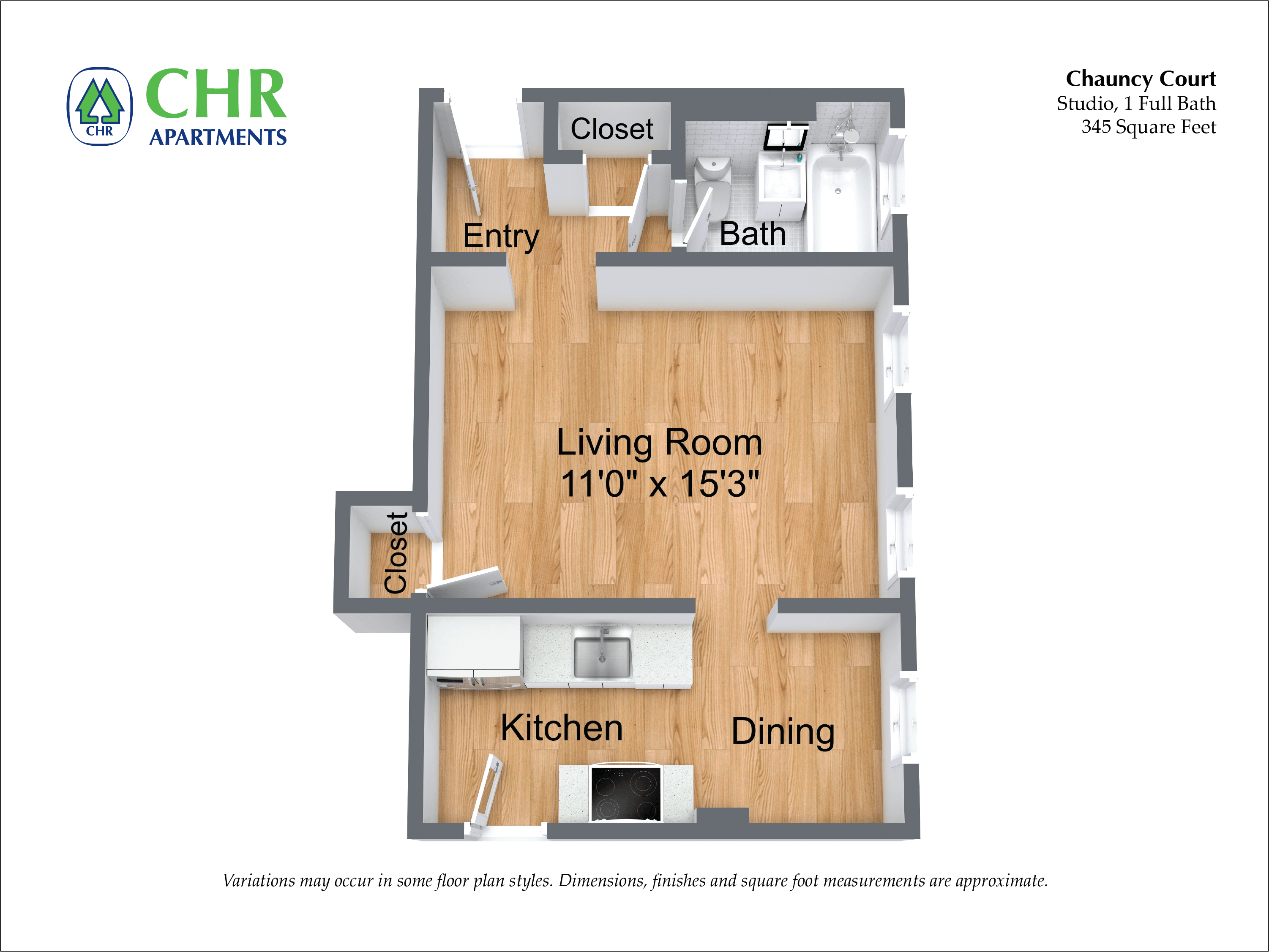 Floor plan Studio/1 Bath image 3